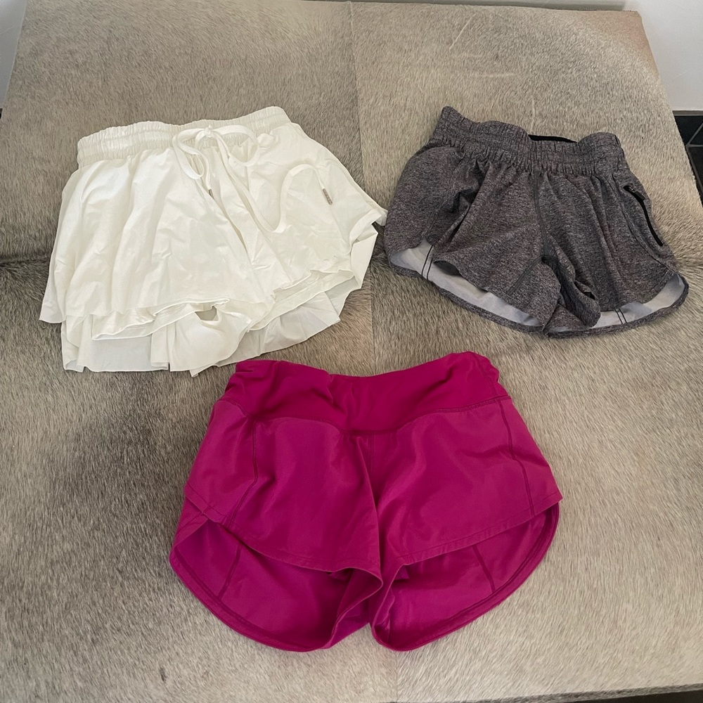 2 pairs Lululemon Womens shorts and 1 Like new skort (white) - Picture 1 of 6